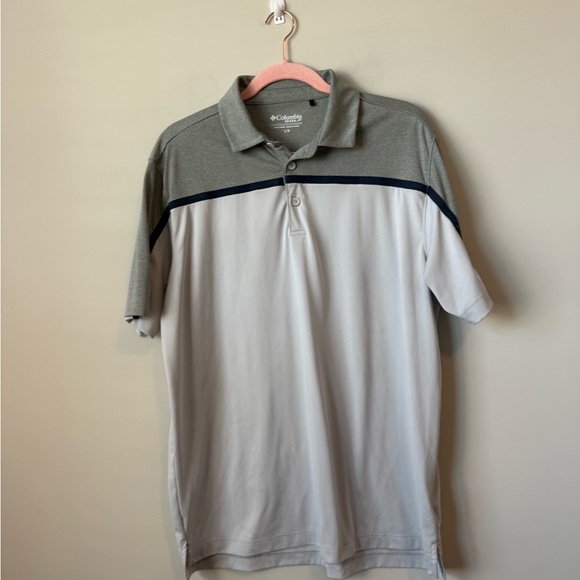 Columbia Men's Polo in Gray and White size Large - Picture 1 of 5